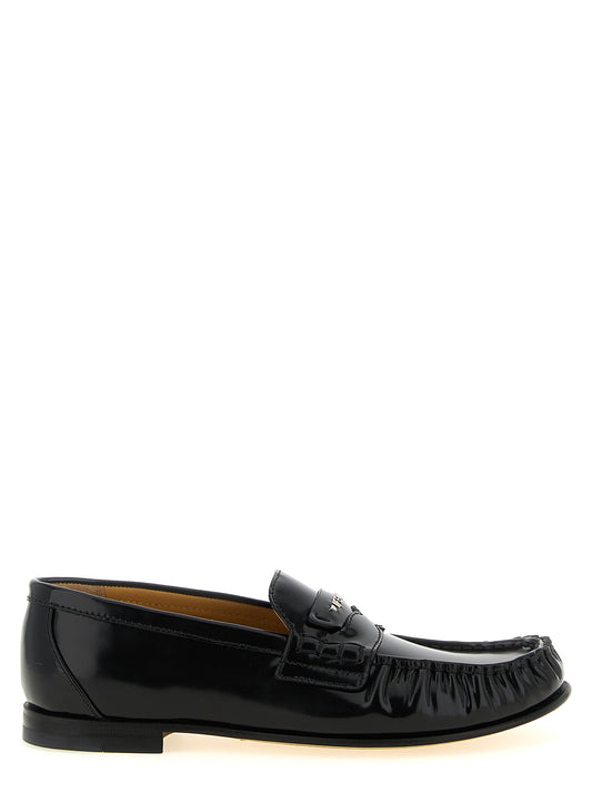 Black Calfskin Slip-On Loafers