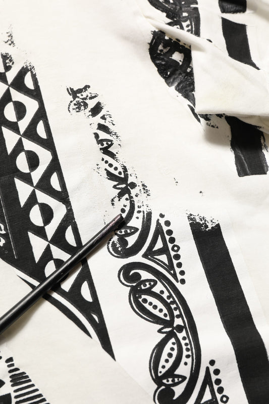 White Bandana Print Cotton Crew Neck T-shirt
