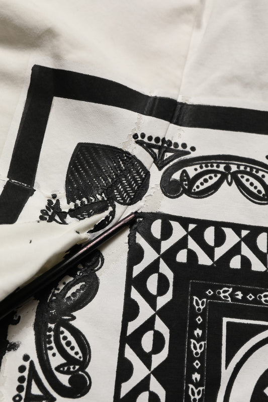 White Bandana Print Cotton CrewNeck T-shirt