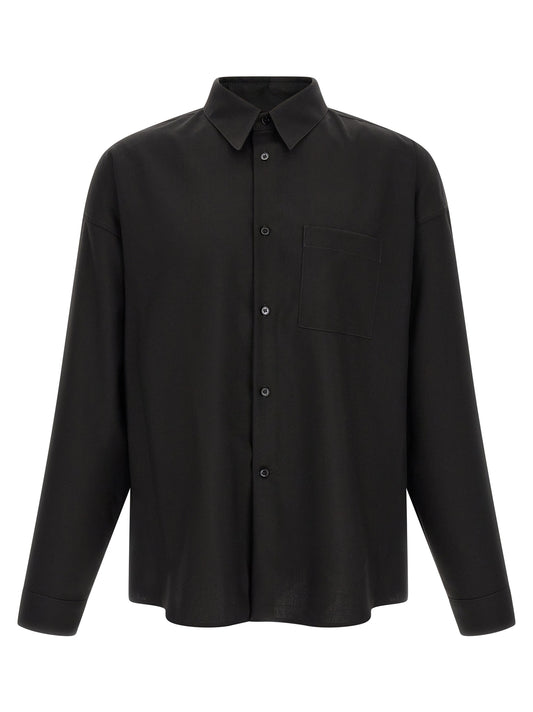 Black Virgin Wool Blouse