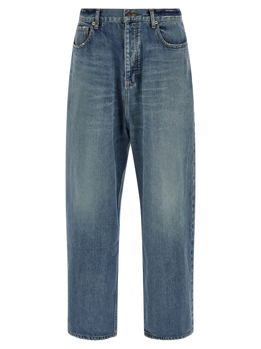 Blue Cotton Relaxed Fit Jeans