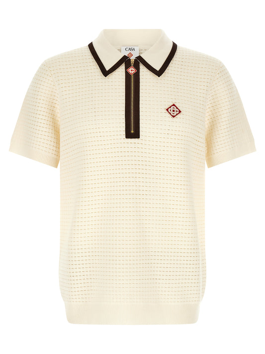 White Wool Polo Shirt