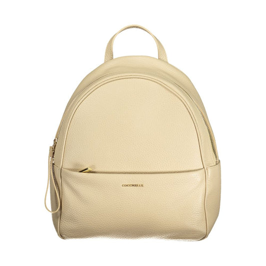 Beige Leather Womens Backpack