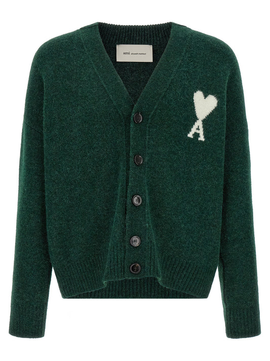 Bicolor Alpaca Leather Cardigan