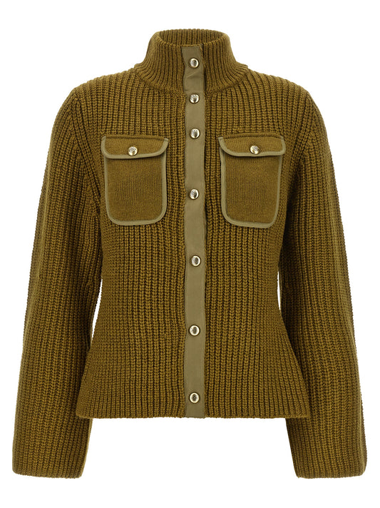 Bicolor Polyester Cardigan