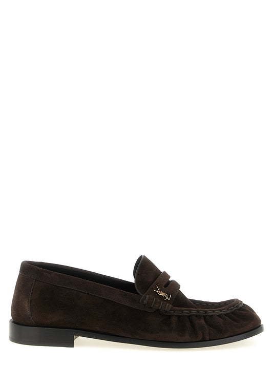 Brown Calfskin Slip-On Loafers