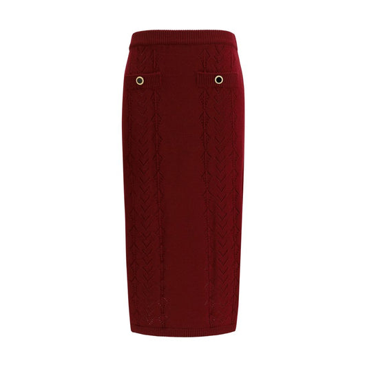 Bordeaux Wool Oves Aries Midi Skirt