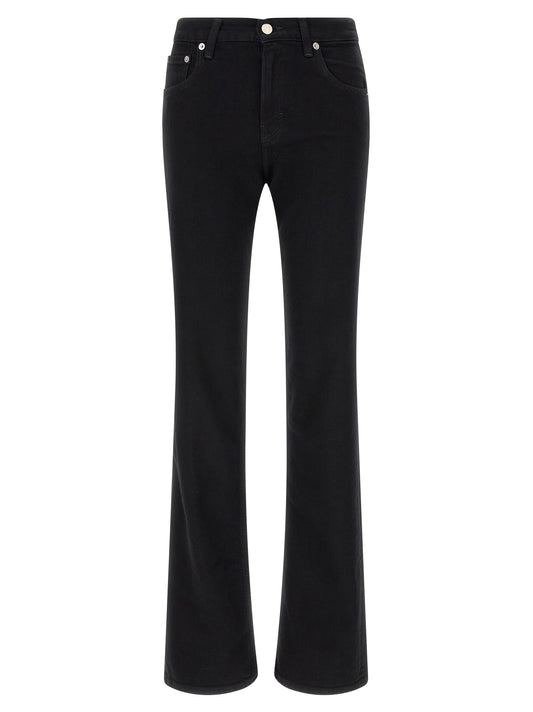 Black Cotton Flared Jeans