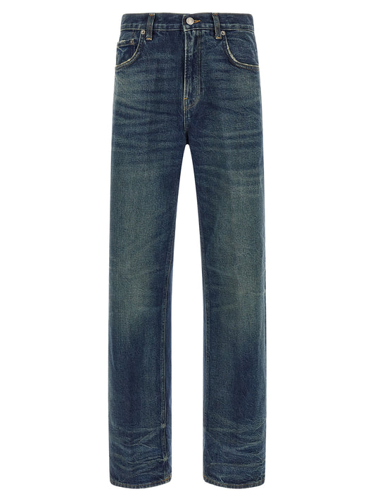 Blue Cotton Relaxed Fit Jeans