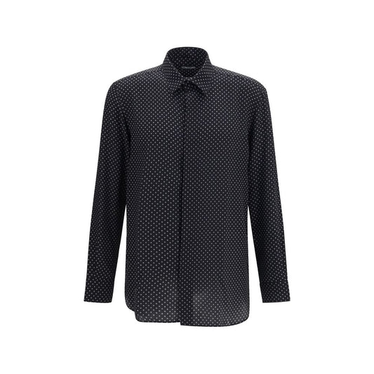 Black Silk Pattern Shirt