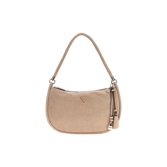 Beige Suede Leather Handbag