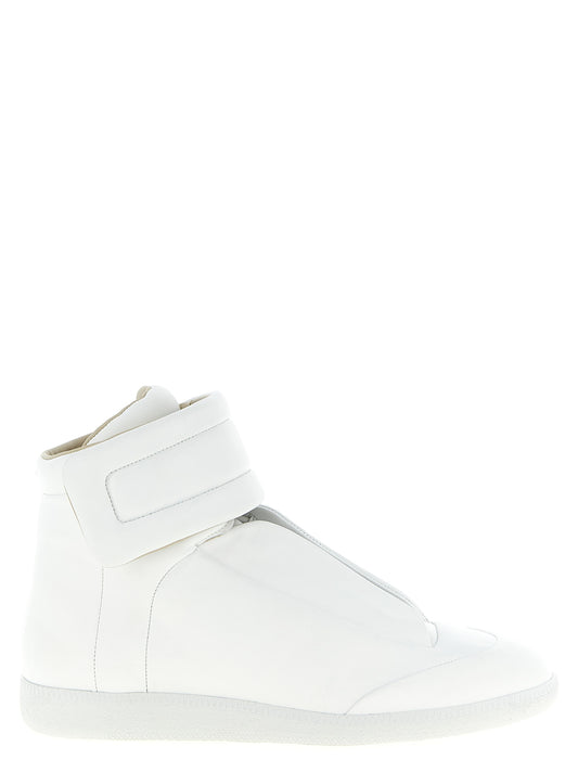 White Calfskin High Top Sneakers