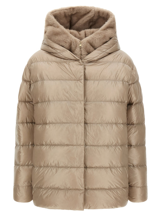 Beige Polyamide Full-Length Jacket