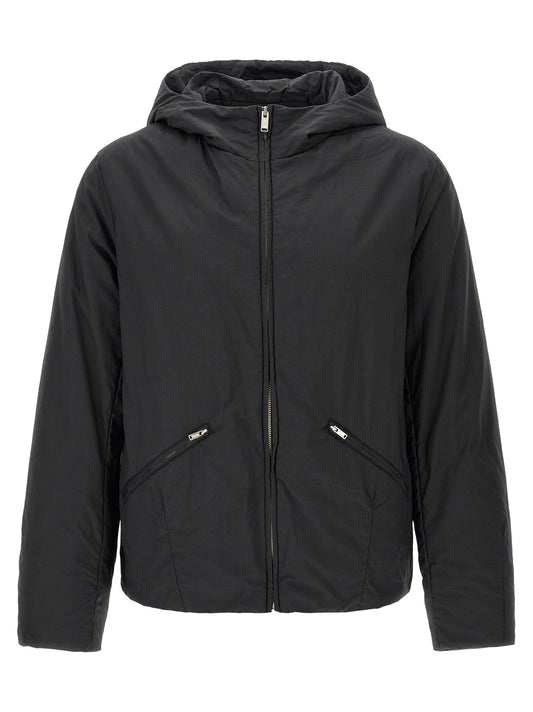 Black Cotton Full-Length Jacket