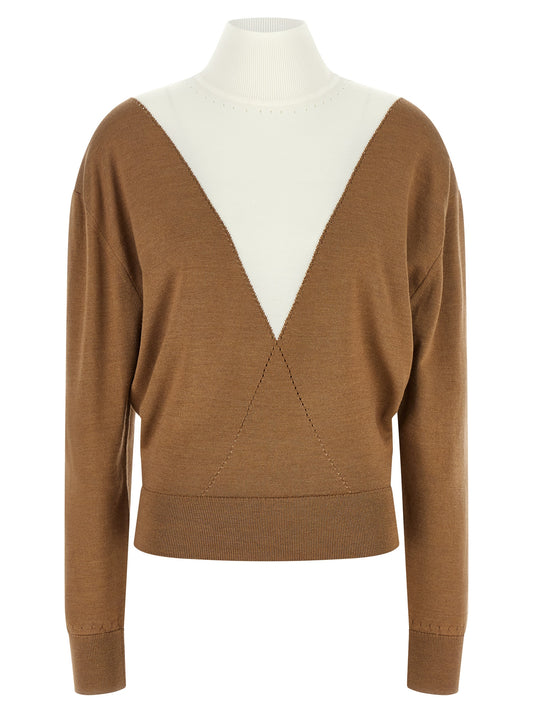 Beige Virgin Wool Cardigan