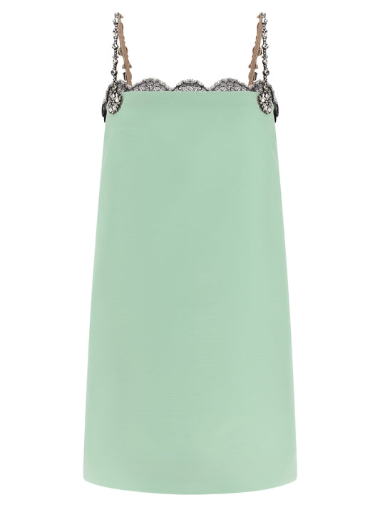 Bicolor Virgin Wool Short Dress