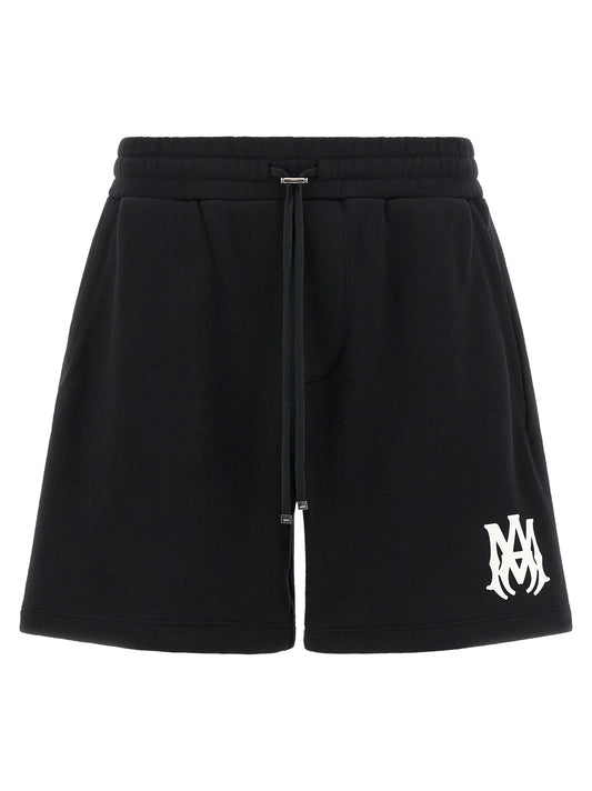 Black Cotton Bermuda Shorts