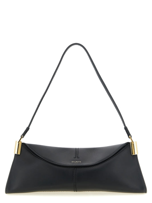 Black Calfskin Shoulder Bag