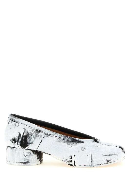 Bicolor Lambskin Mid Heel Pumps