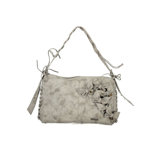 Gray Polyurethane Women's Bag