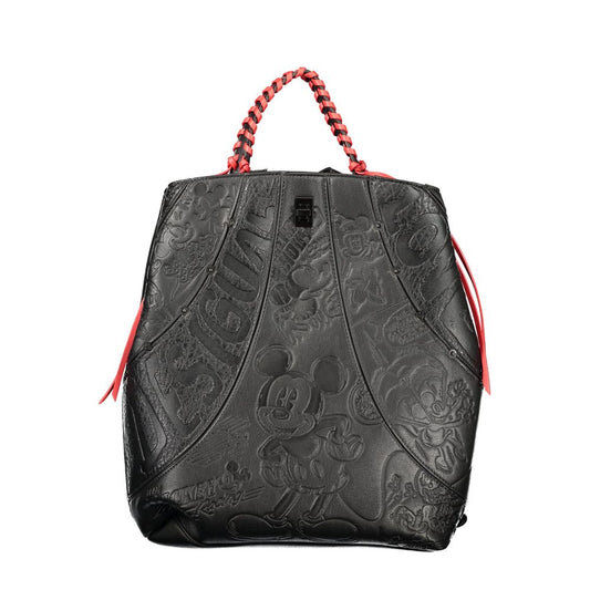 Black Polyurethane Women's Backpack