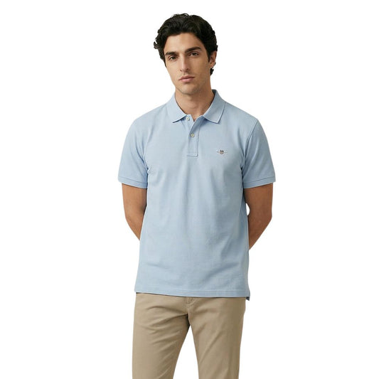 Blue Cotton Polo Shirt