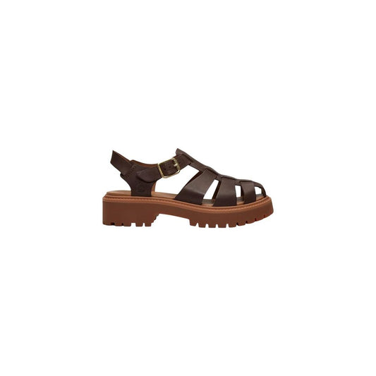 Brown Leather Flat Sandals