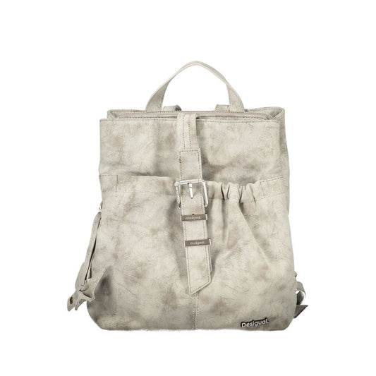 Gray Polyurethane Women's Backpack