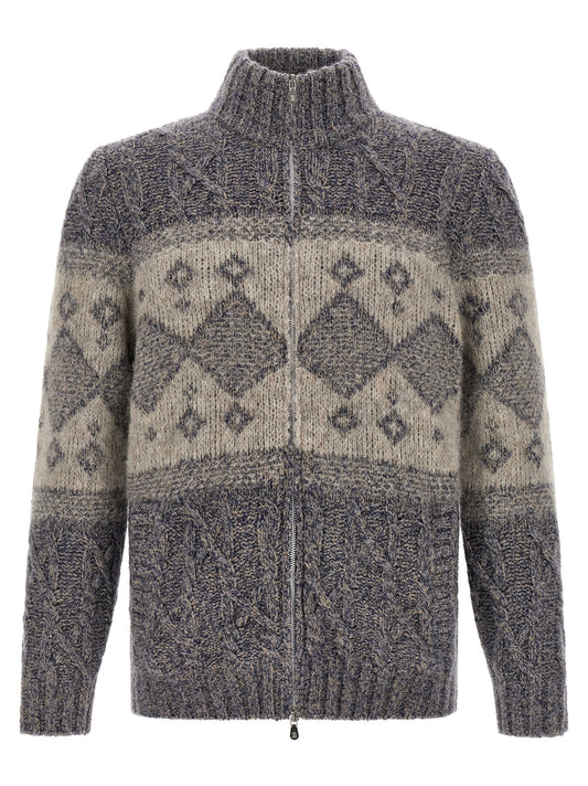 Gray Virgin Wool Cardigan