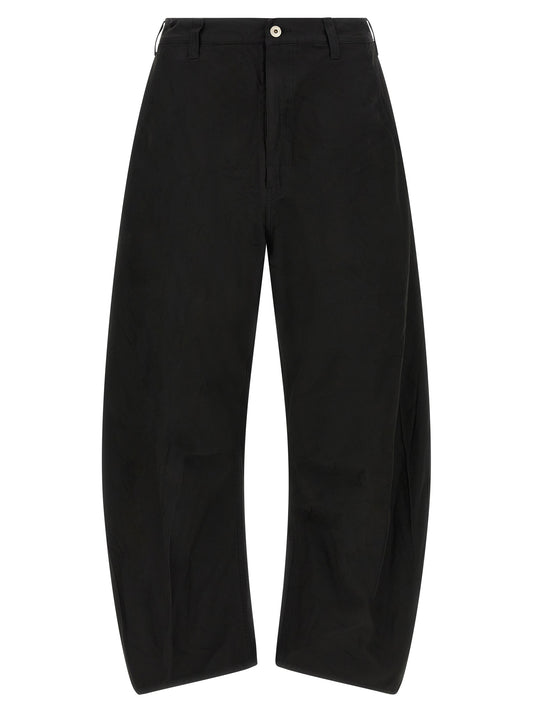 Black Polyester Casual Pants