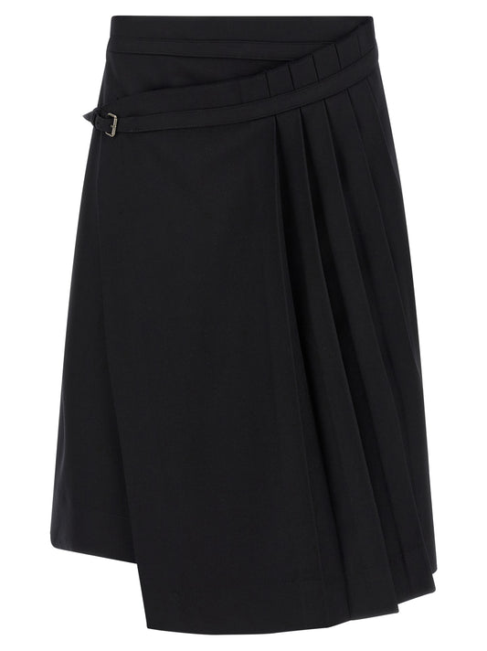 Black Wool Long Skirt