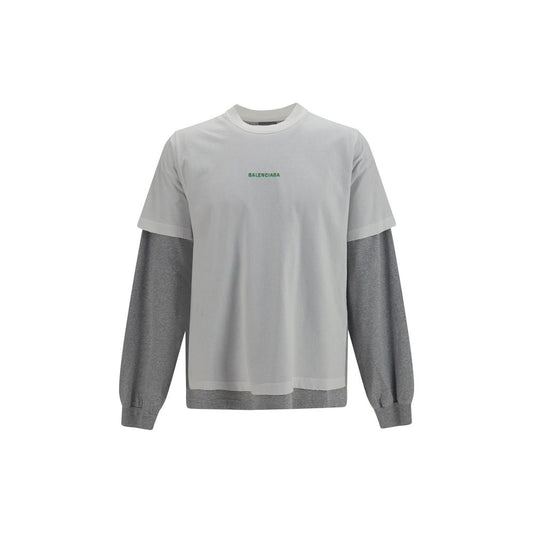 White Cotton Long Sleeve T-Shirt