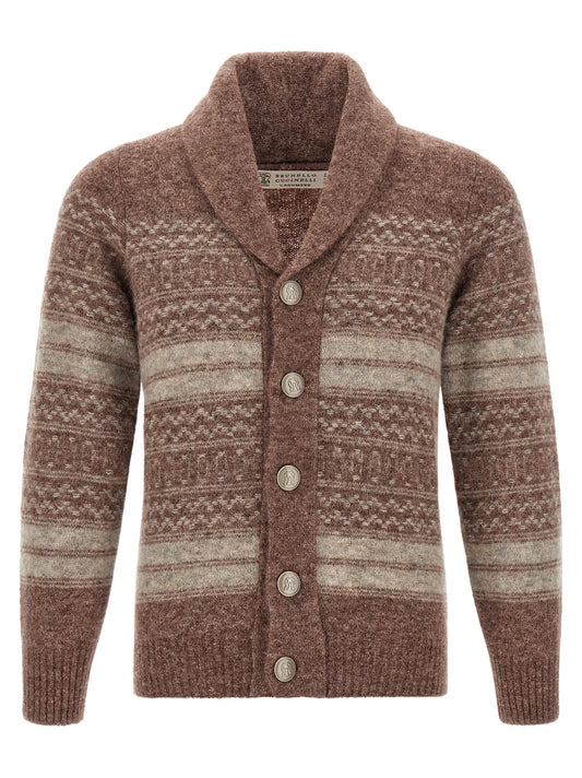 Brown Alpaca Leather Cardigan