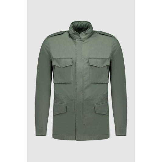 Bicolor Cotton Full-Length Jacket