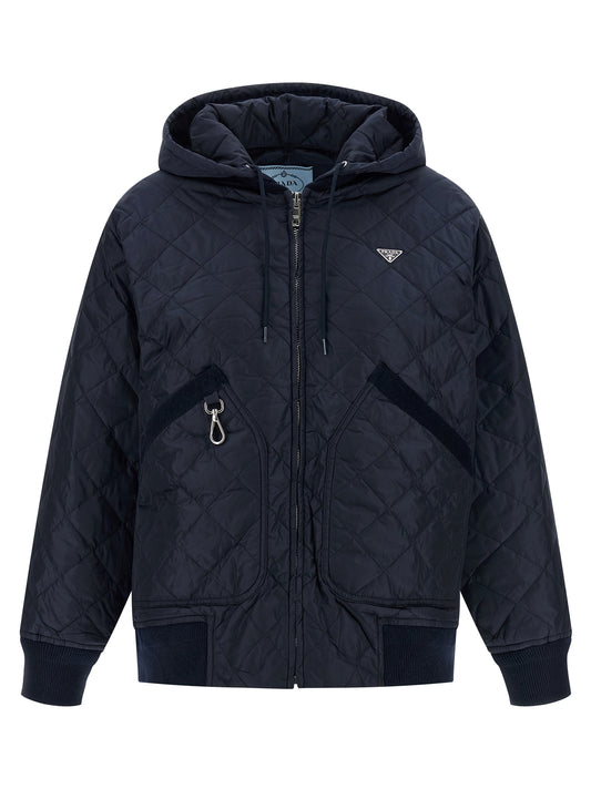 Blue Recycled Polyamide Bomber