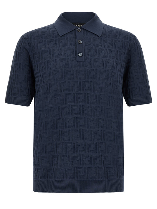 Blue Cotton Polo Shirt