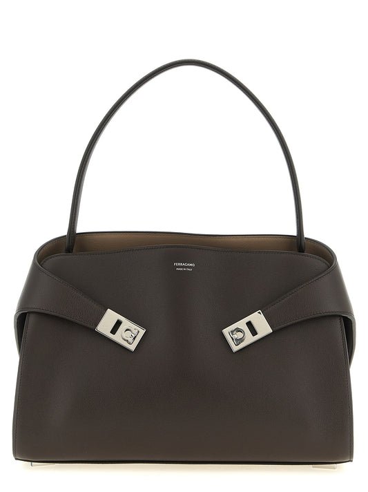 Brown Calfskin Shoulder Bag