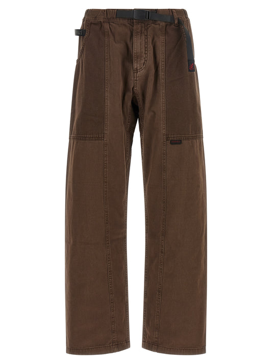 Brown Cotton Casual Pants