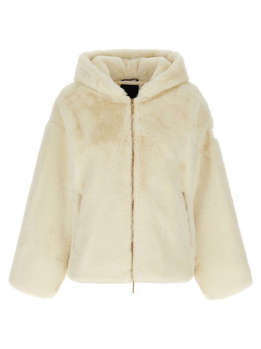 White Polyester Full-Length Jacket