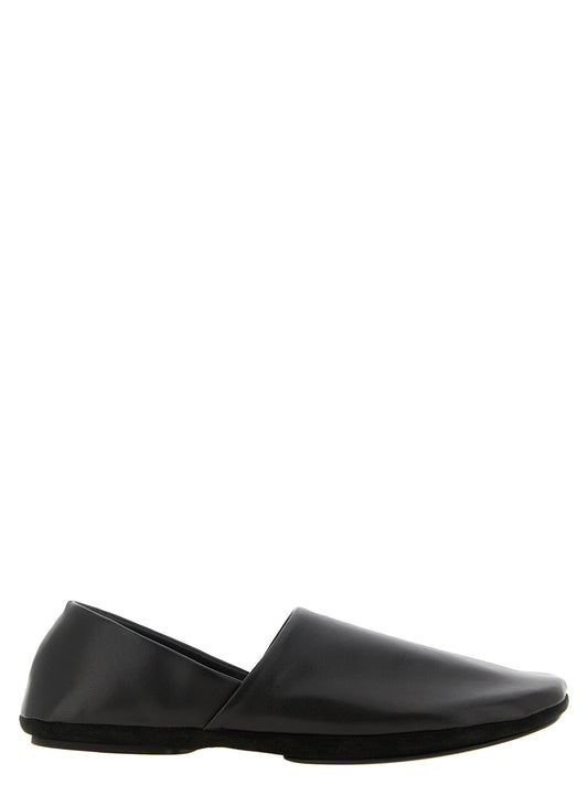 Black Lamb Leather Slip-On Loafers