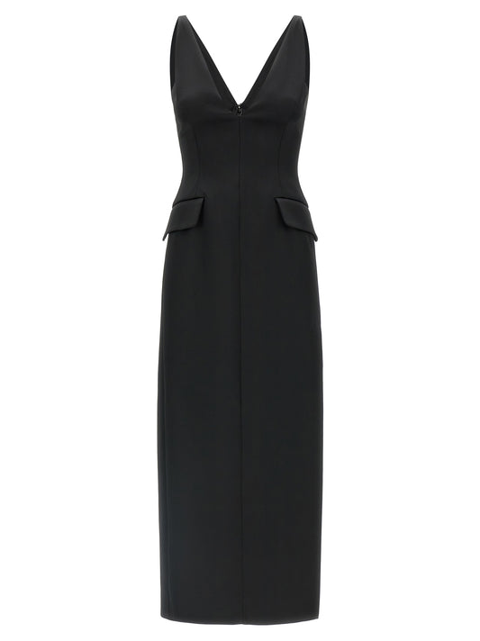 Black Acetate Midi Dress
