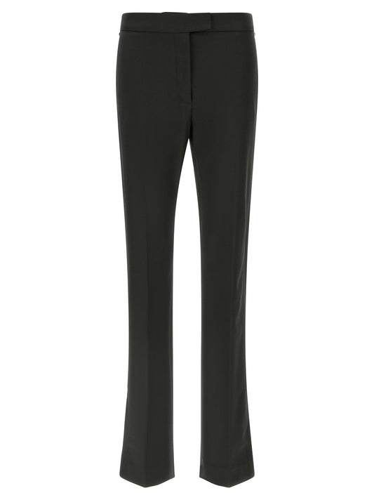 Black Virgin Wool Flared Pants