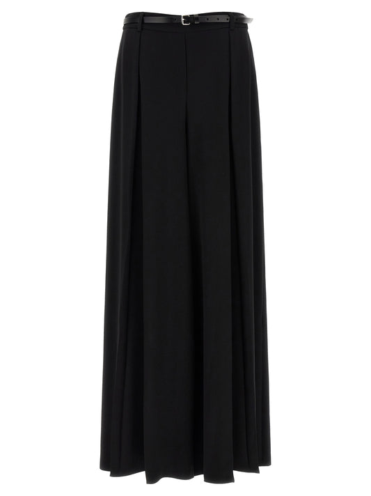 Black Polyester Casual Pants