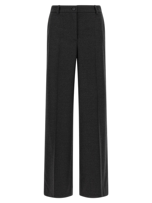 Gray Virgin Wool Dress Pants