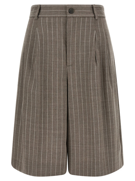 Brown Virgin Wool Bermuda Shorts