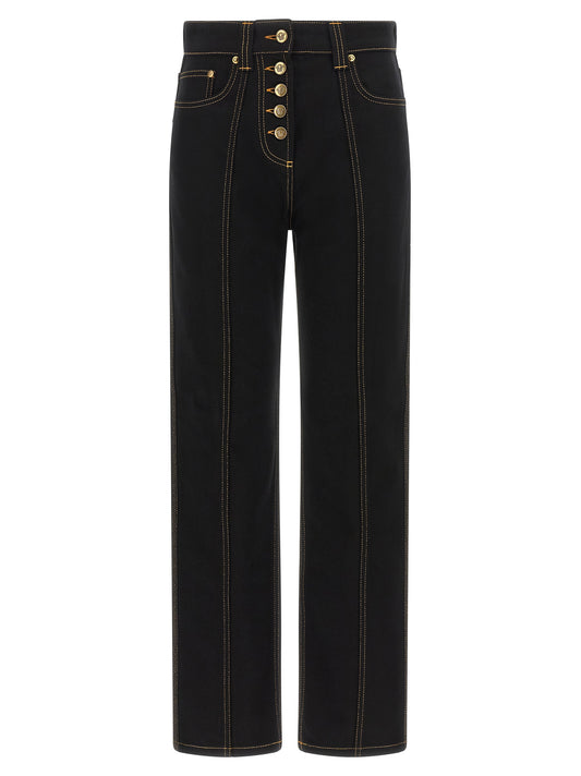 Black Cotton High-Waisted Jean