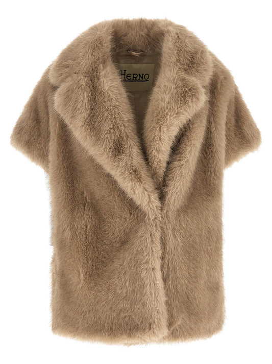Beige Polyester Coat
