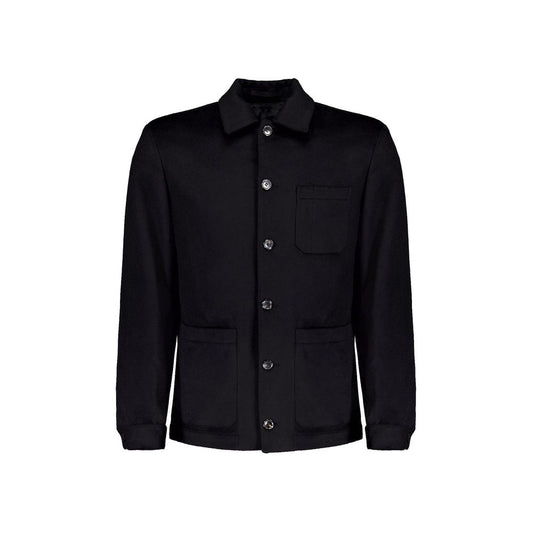 Black Wool Full-Length Jacket