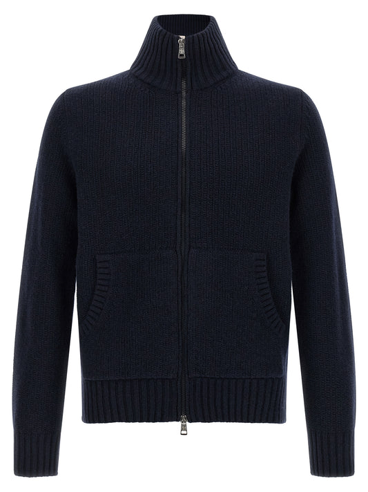 Blue Virgin Wool Cardigan