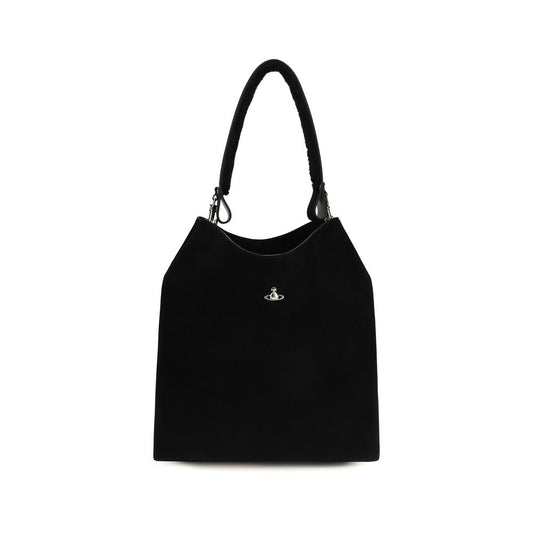 Black Suede Leather Shoulder Bag